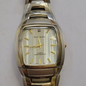 Vintage Watches Paul Jardin Quartz Silver Dial Gold Markers Two Tone Watch 32mm